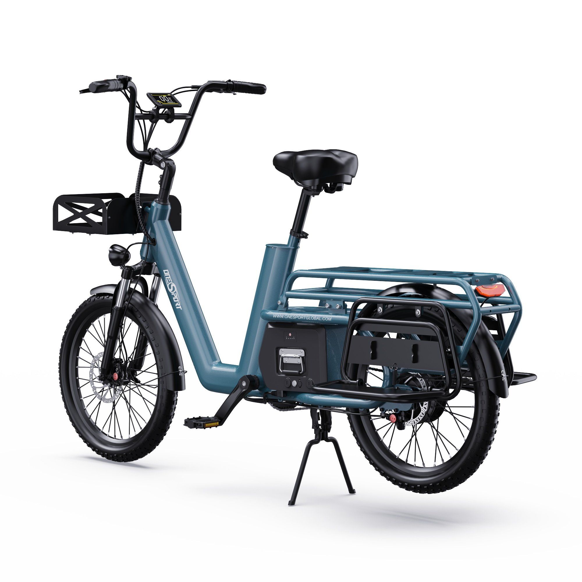 ONESPORT OT01 Longtail-Lastenrad mit 650-W-Motor und 48-V-27-Ah-Akku