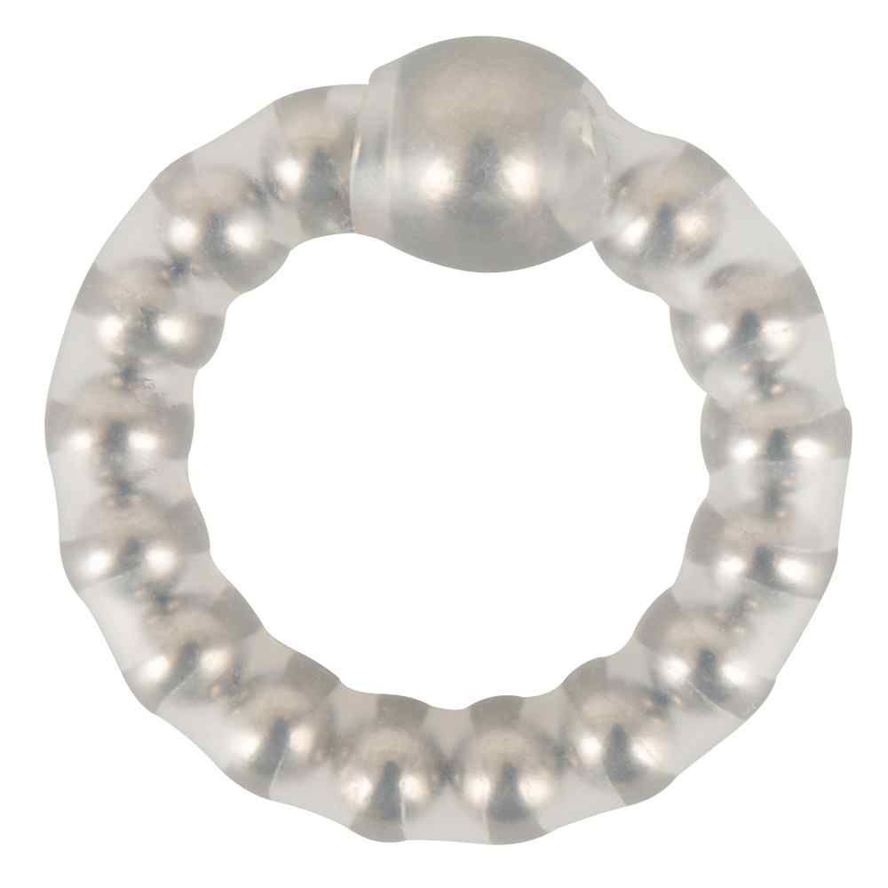 Maximum Metal Ring. Ring mit Perlen. Flexible, transparente Silikonbasis. Metallperlen.
