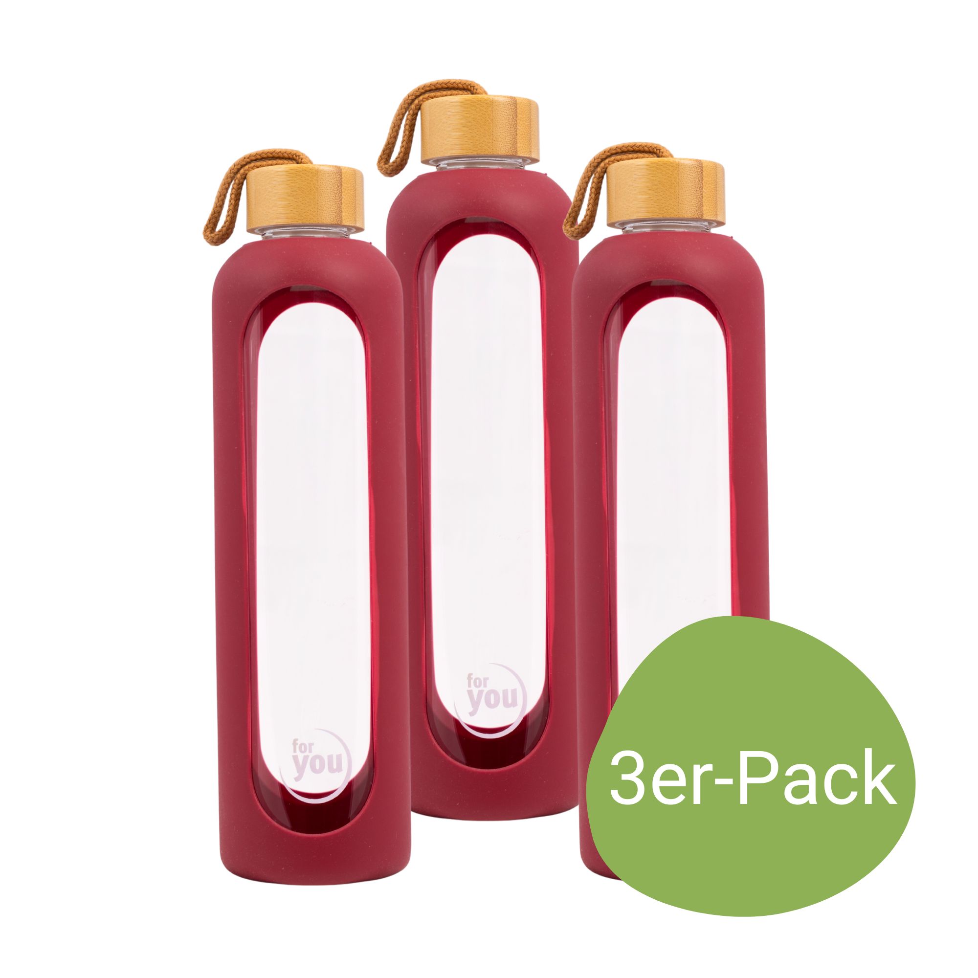 for you Nachhaltige Trinkflasche Dreierpack