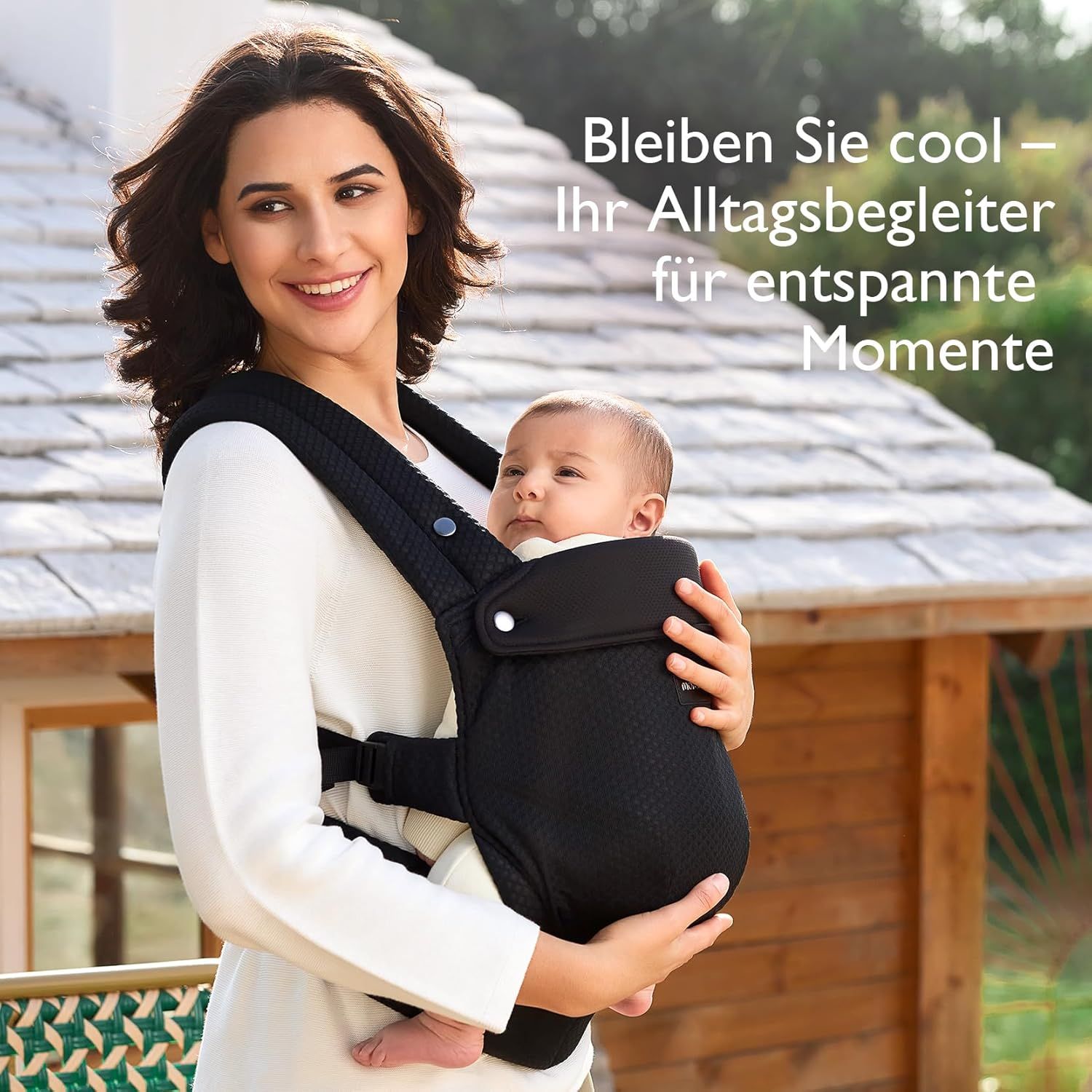Momcozy Baby Trage - Leichte & Atmungsaktive Air Mesh-Schwarz