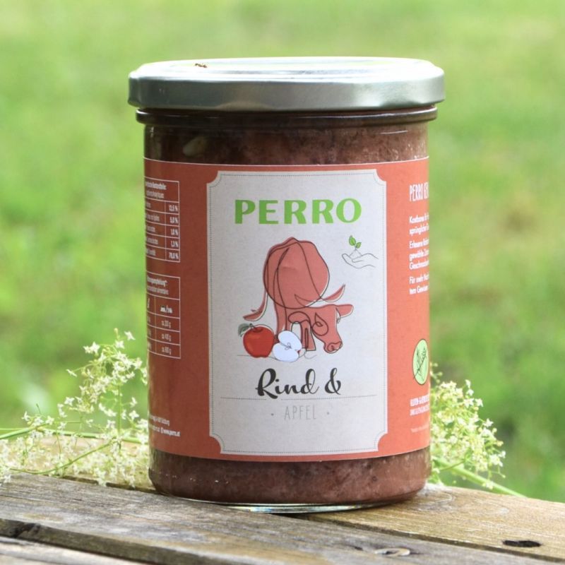 PERRO Geniesser Glas Hund SET Rind & Apfel