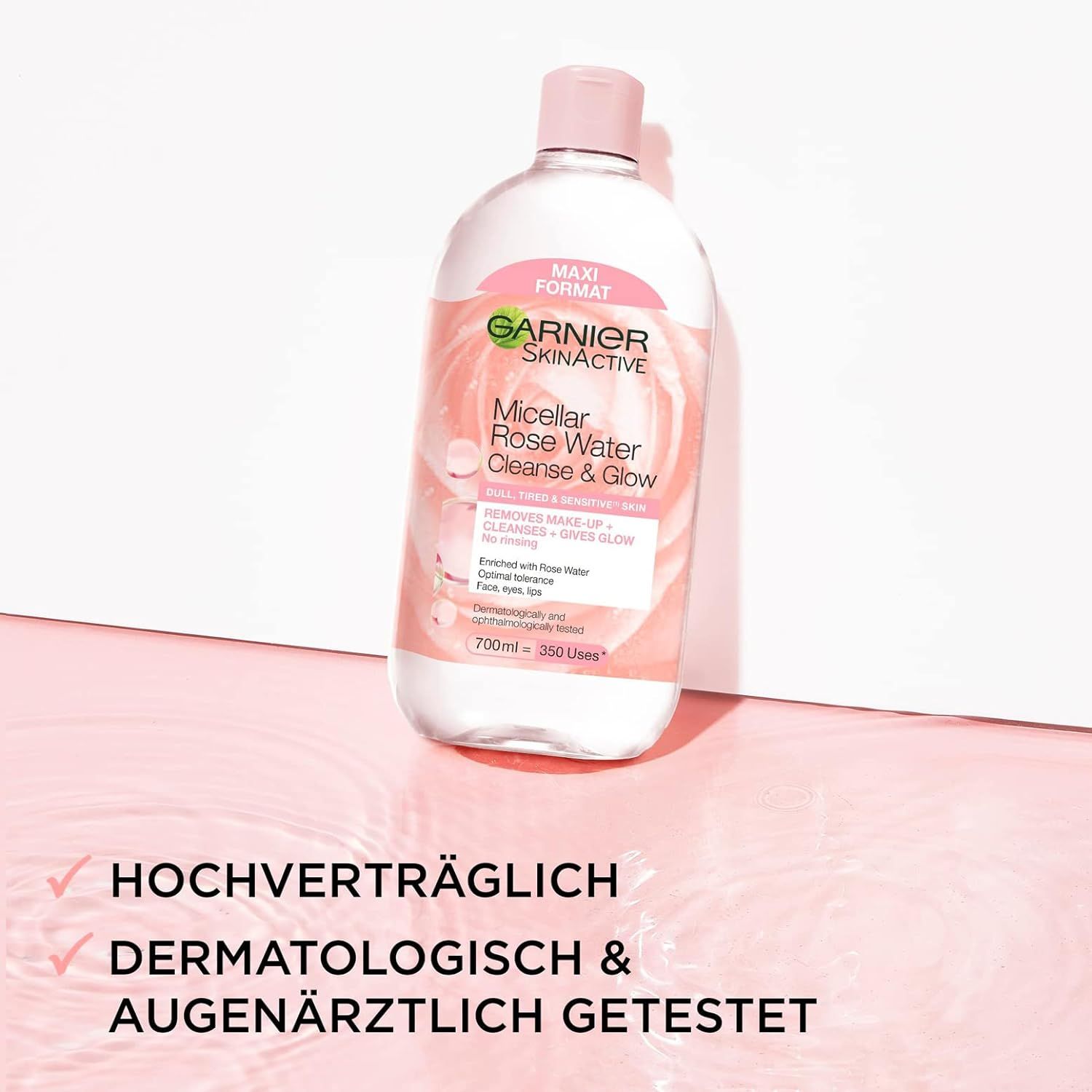 Garnier Mizellen Reinigungswasser, All-in-1 Reinigung mit Rosenwasser 700  ml