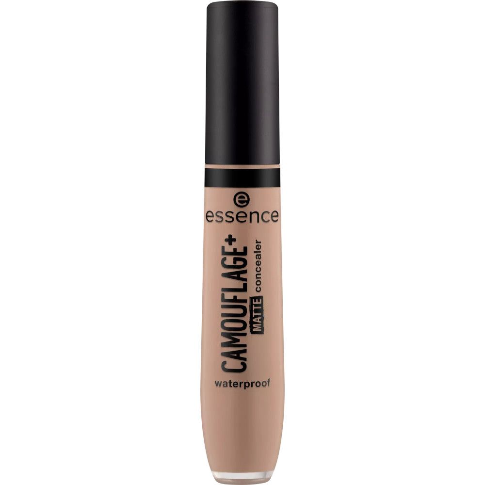 Concealer-Tube mit schwarzem Deckel. Aufschrift: CAMOUFLAGE+ MATTE concealer waterproof. Marke: essence.