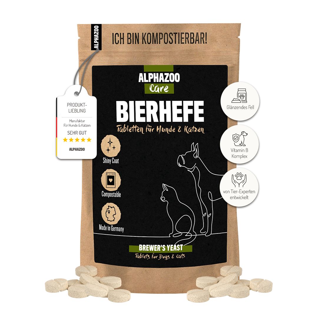 ALPHAZOO Bierhefe Tabletten für Hunde und Katzen