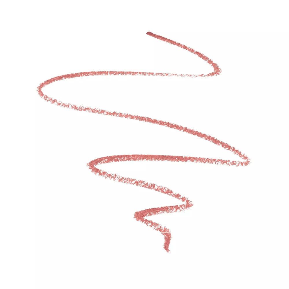 Strich einer Lippenstiftfarbe. Farbe: Rosa. Auf weißem Hintergrund.