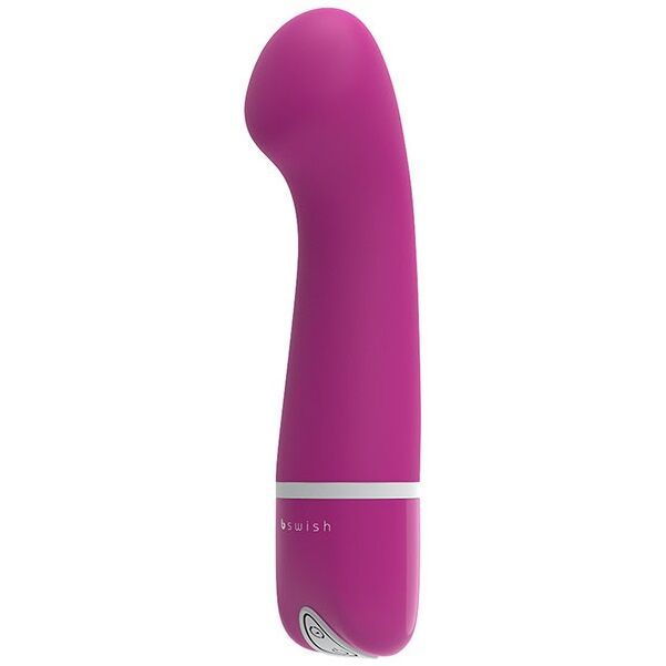 Pinker Silikonvibrator mit weißem Ring und silbernem Bedienelement.