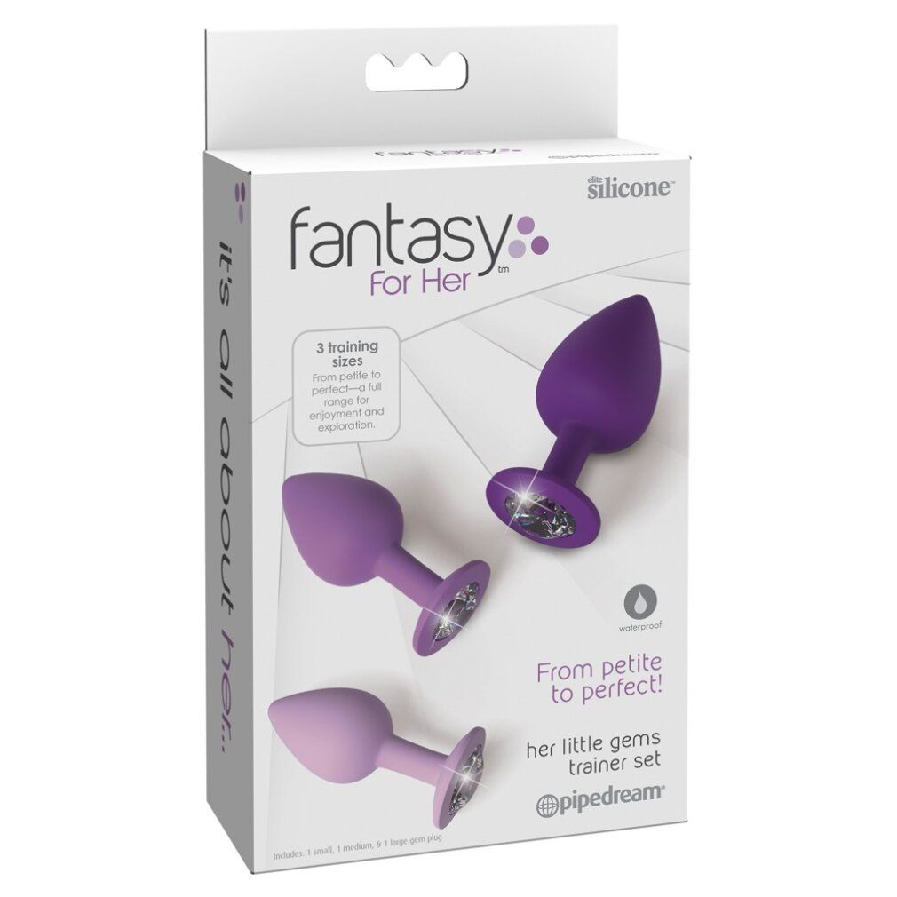 Verpackung des Fantasy For Her Analplug-Sets mit drei lila Plugs.