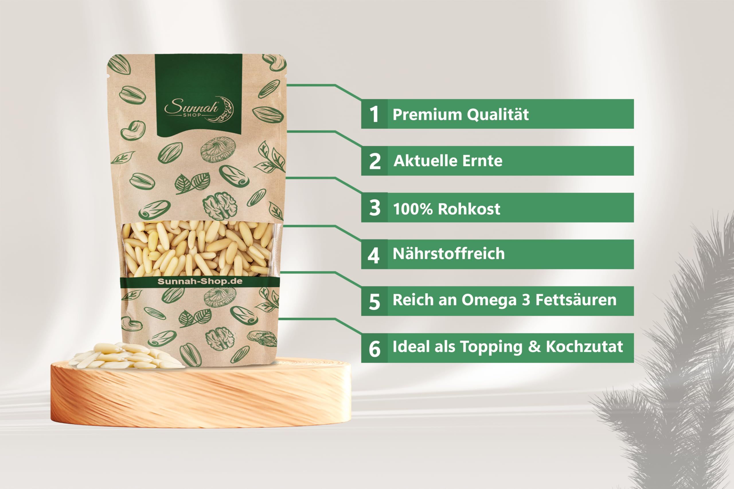 Sunnah Shop® Pinienkerne naturbelassen