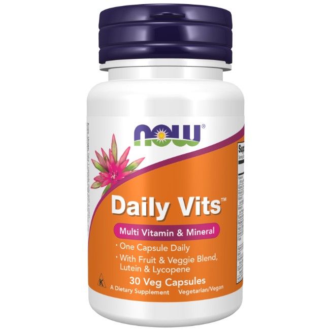 Flasche mit 30 Kapseln "Daily Vits" Multi Vitamin & Mineral von NOW.