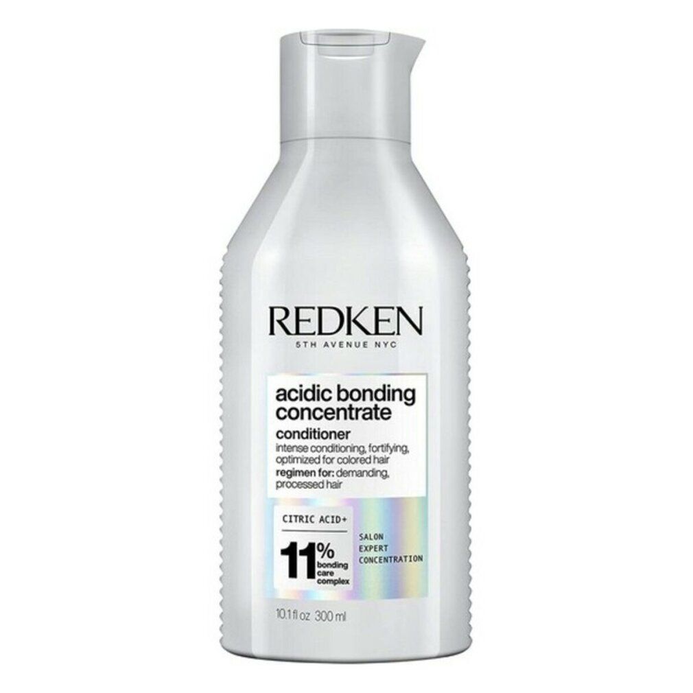 Redken Acidic Bonding Concentrate Conditioner Flasche mit Etikett, das 11% Bonding Care Complex anzeigt.