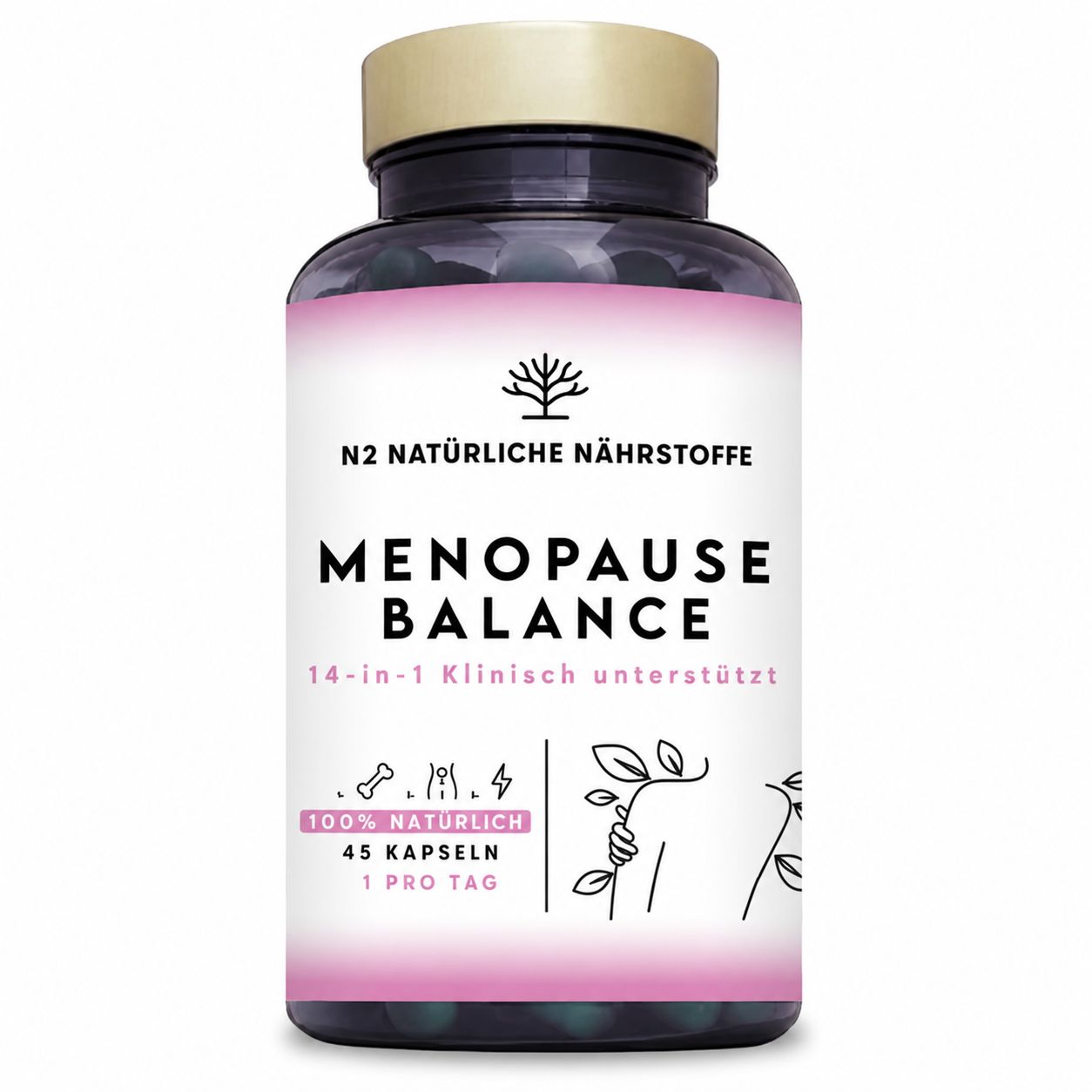 Flasche N2 Natürliche Nährstoffe Menopause Balance, 45 Kapseln.
