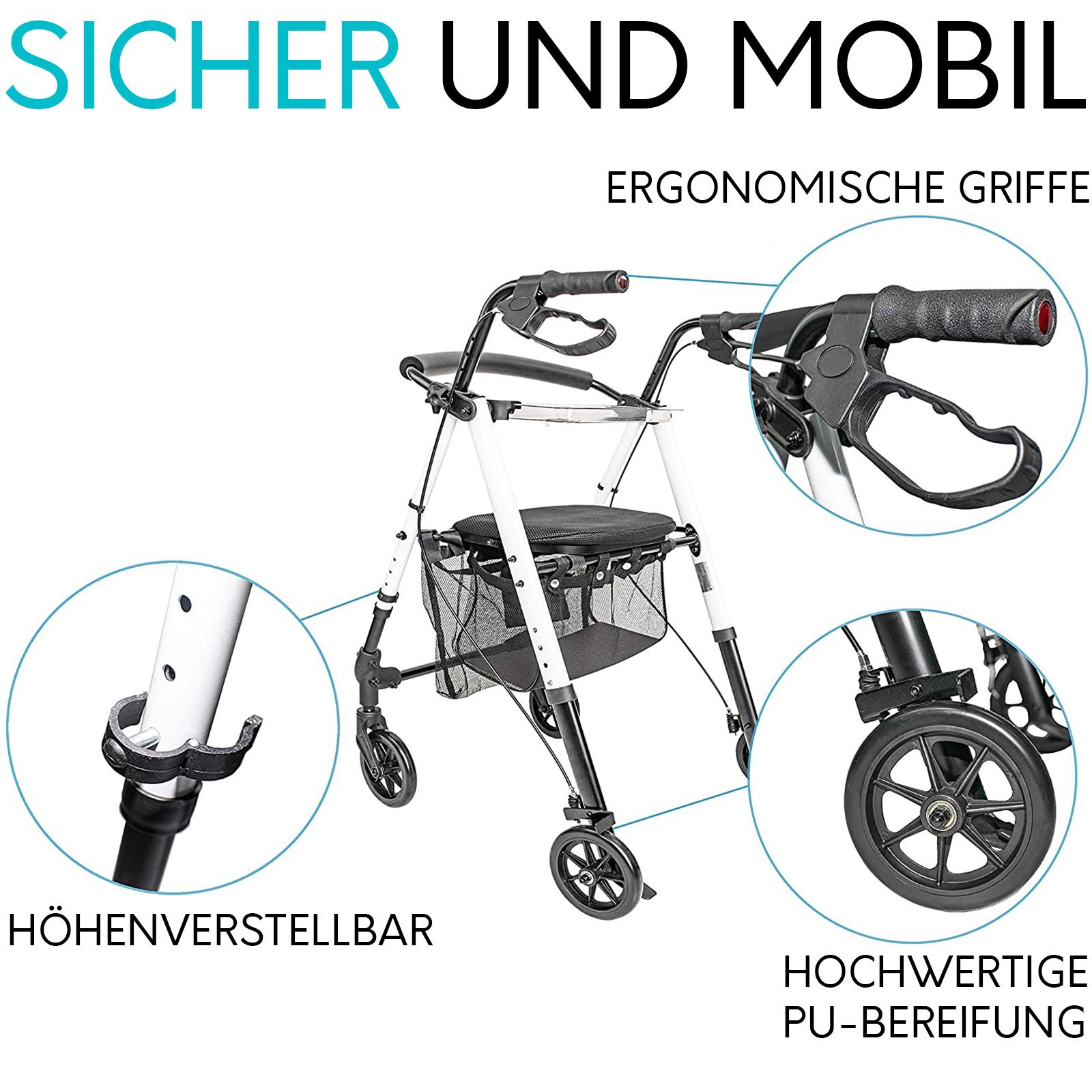 Mobility Plus+ Wohnungs-Rollator IR10+ - Der wendige Indoor Rollator