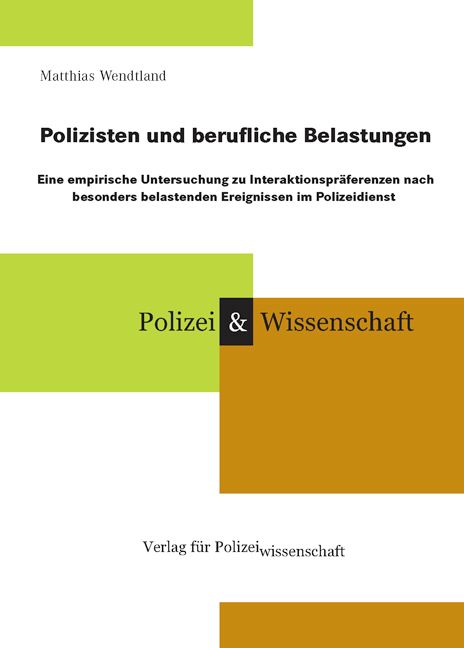 Buchcover: Polizisten und berufliche Belastungen. Titel, Autor, Verlag. Gelb-braune Farbflächen.