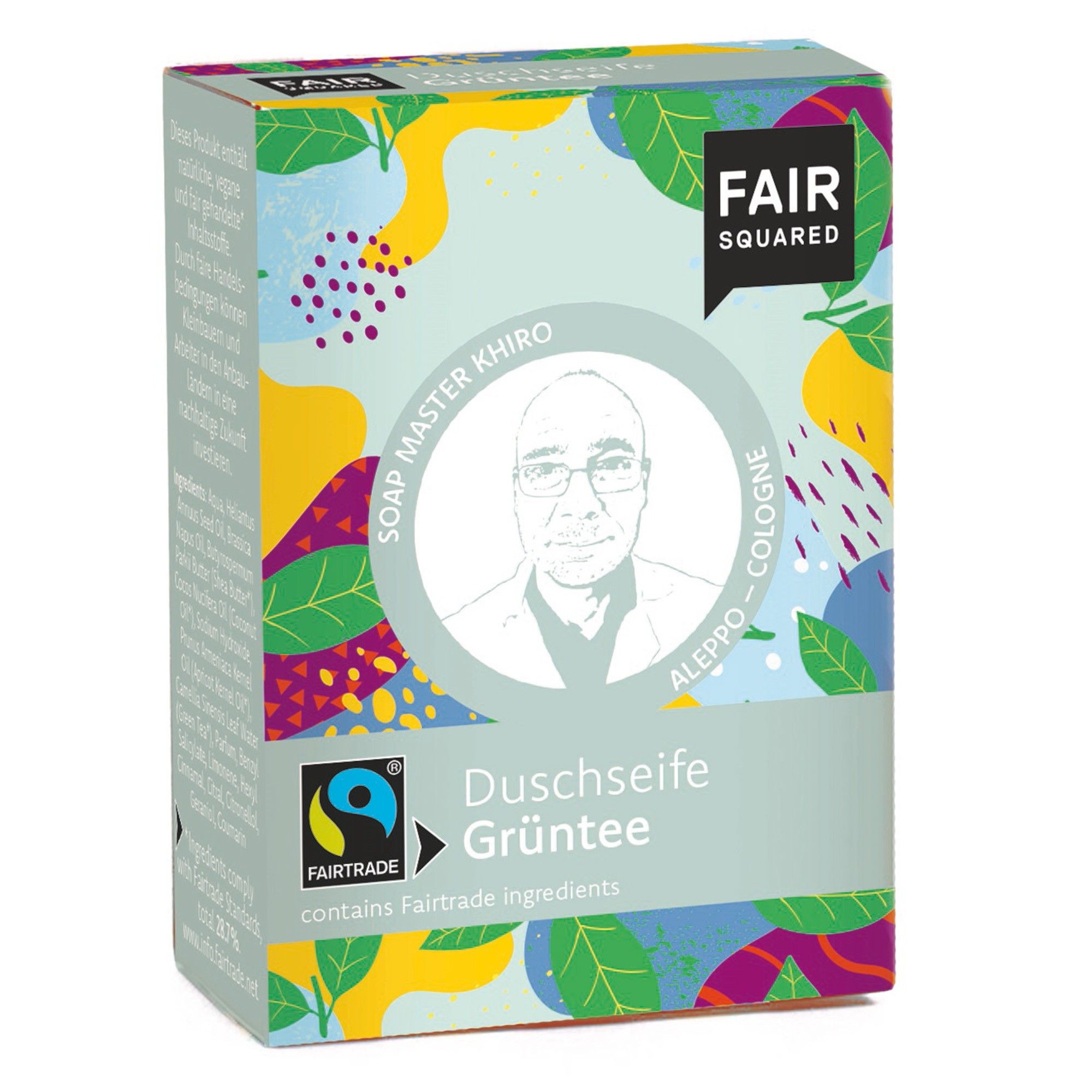 FAIR SQUARED Fairtrade Jubiläum Duschseife Grüntee