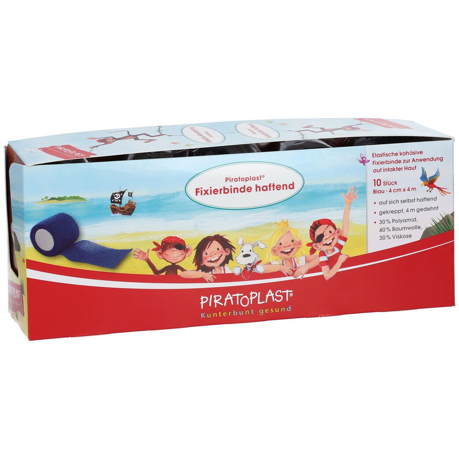 Piratoplast® Fixierbinde 4 cm x 4 m blau