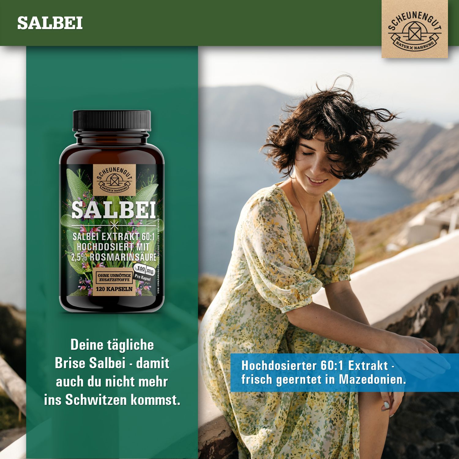 Scheunengut® Salbei Extrakt 60:1 | Hochdosiert mit mindestens 2,5% Rosmarinsäure