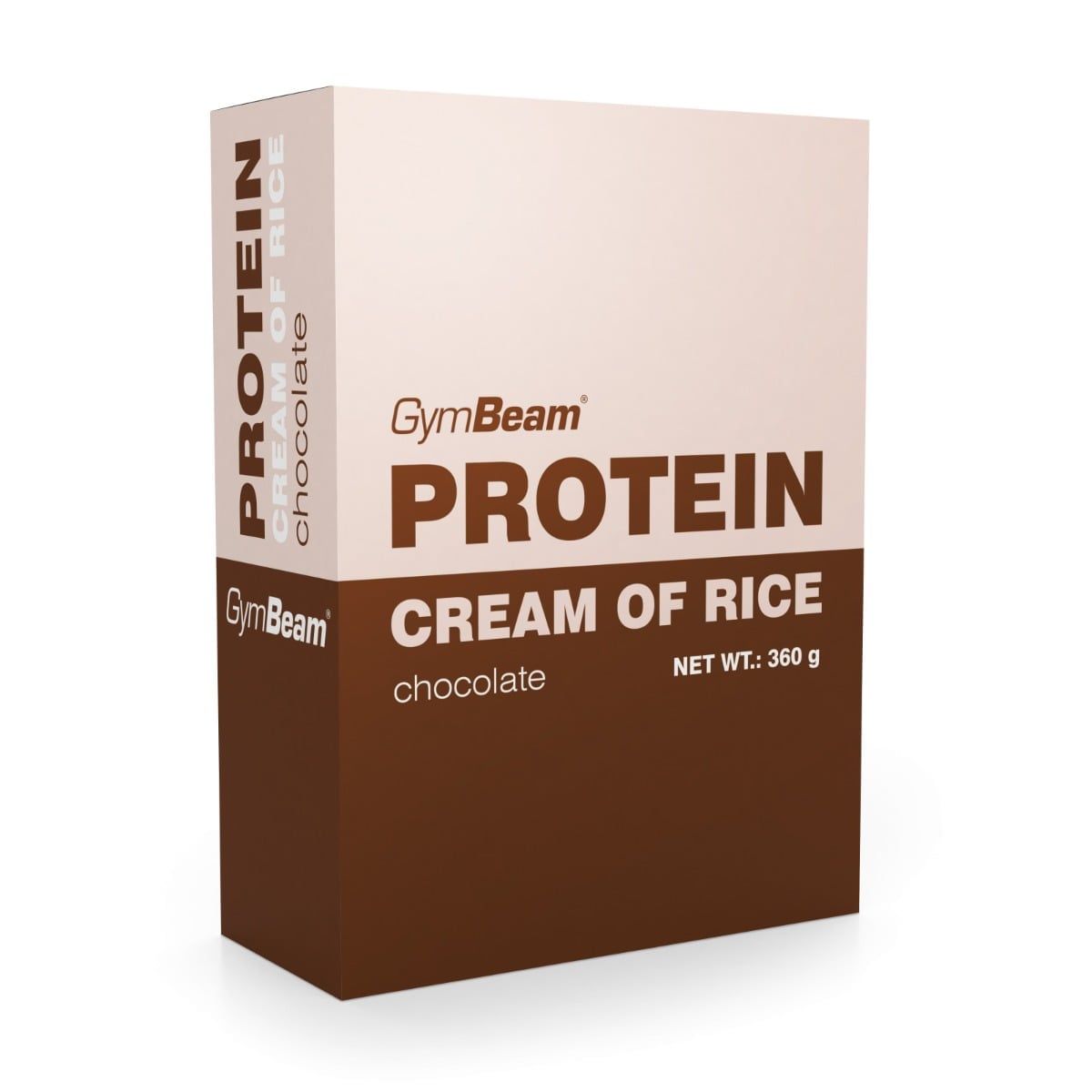 GymBeam Protein Cream of Rice Schokoladenpulver in einer Packung mit 360g.
