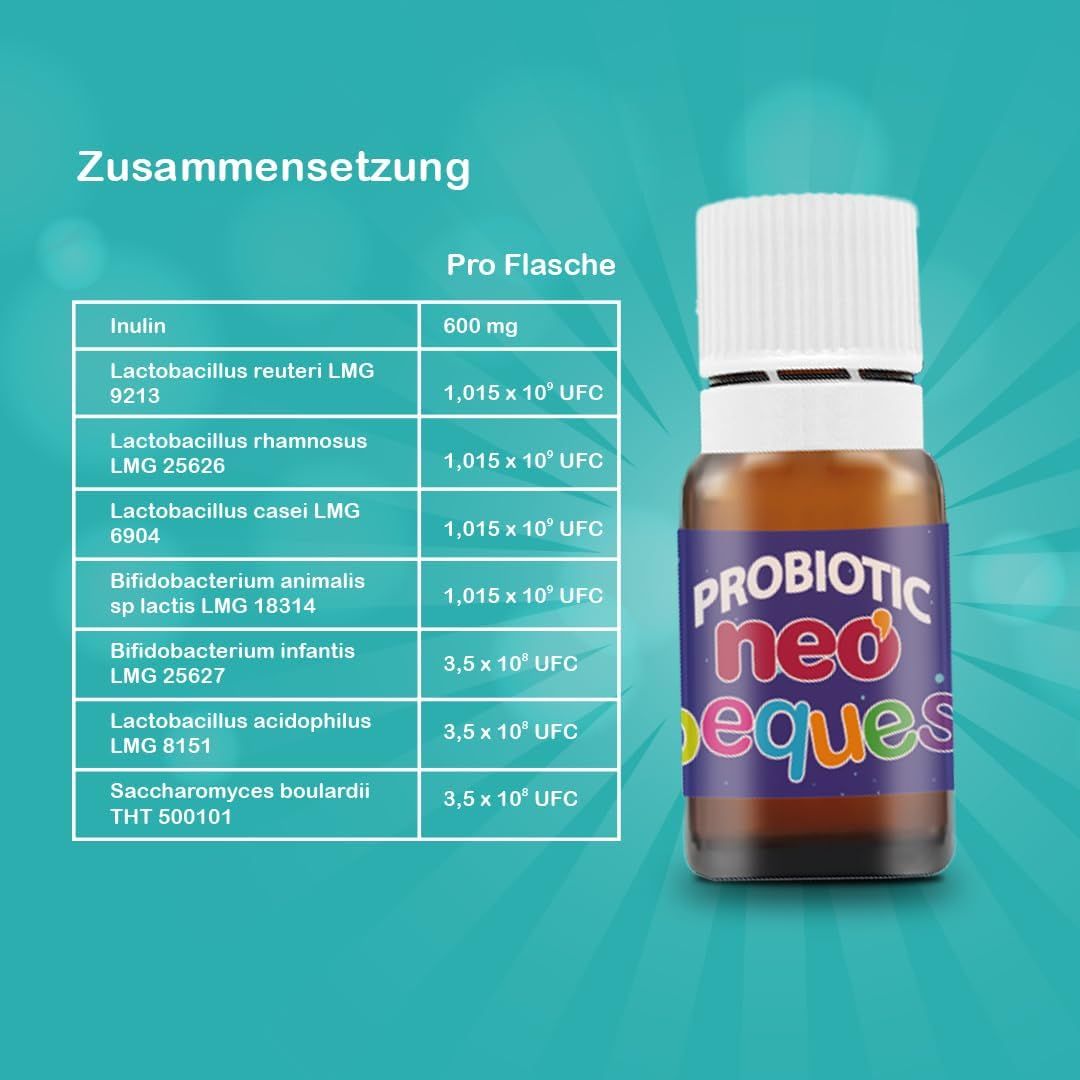 NEO PEQUES 8 Fläschchen bifasisch Probiotika und Präbiotika Tutti-Frutti
