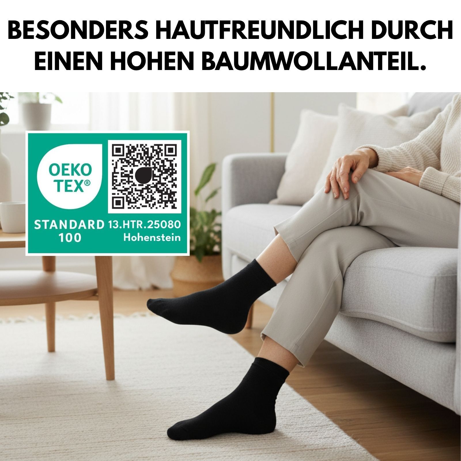 Diabetiker Quarter Socken mit Komfortbund ohne Gummi & ohne Naht für Damen und Herren