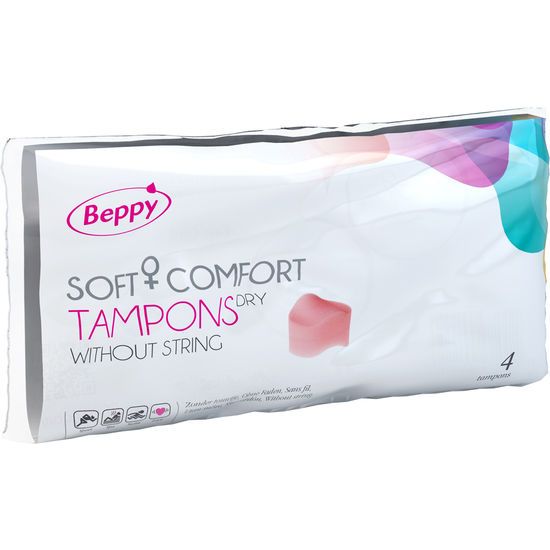 Verpackung mit Tampons ohne Faden. Marke Beppy. 4 Stück.