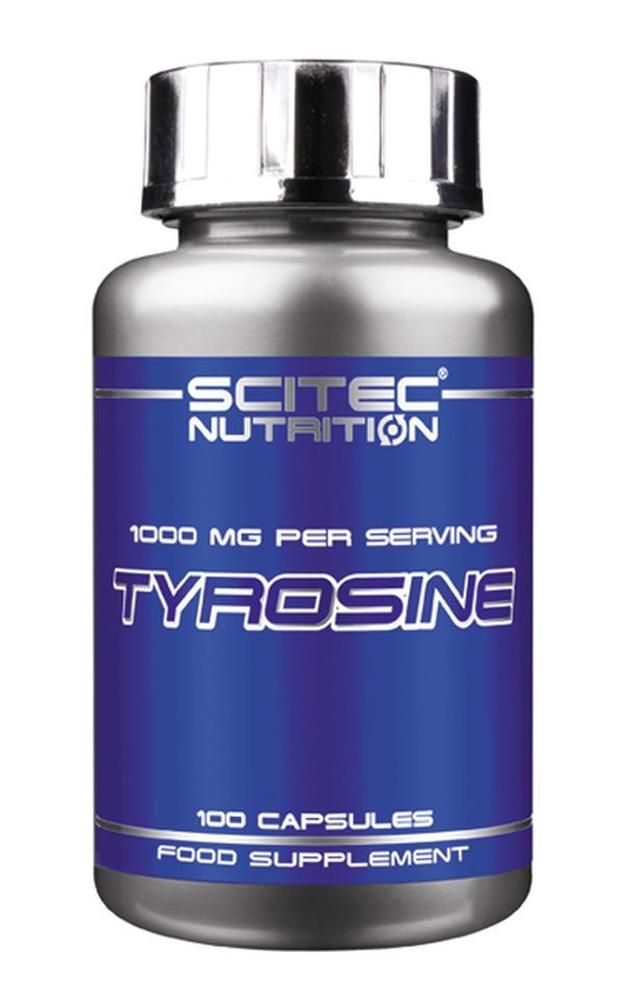 Scitec Nutrition Tyrosine Kapseln, 100 Stück, 1000 mg pro Portion.