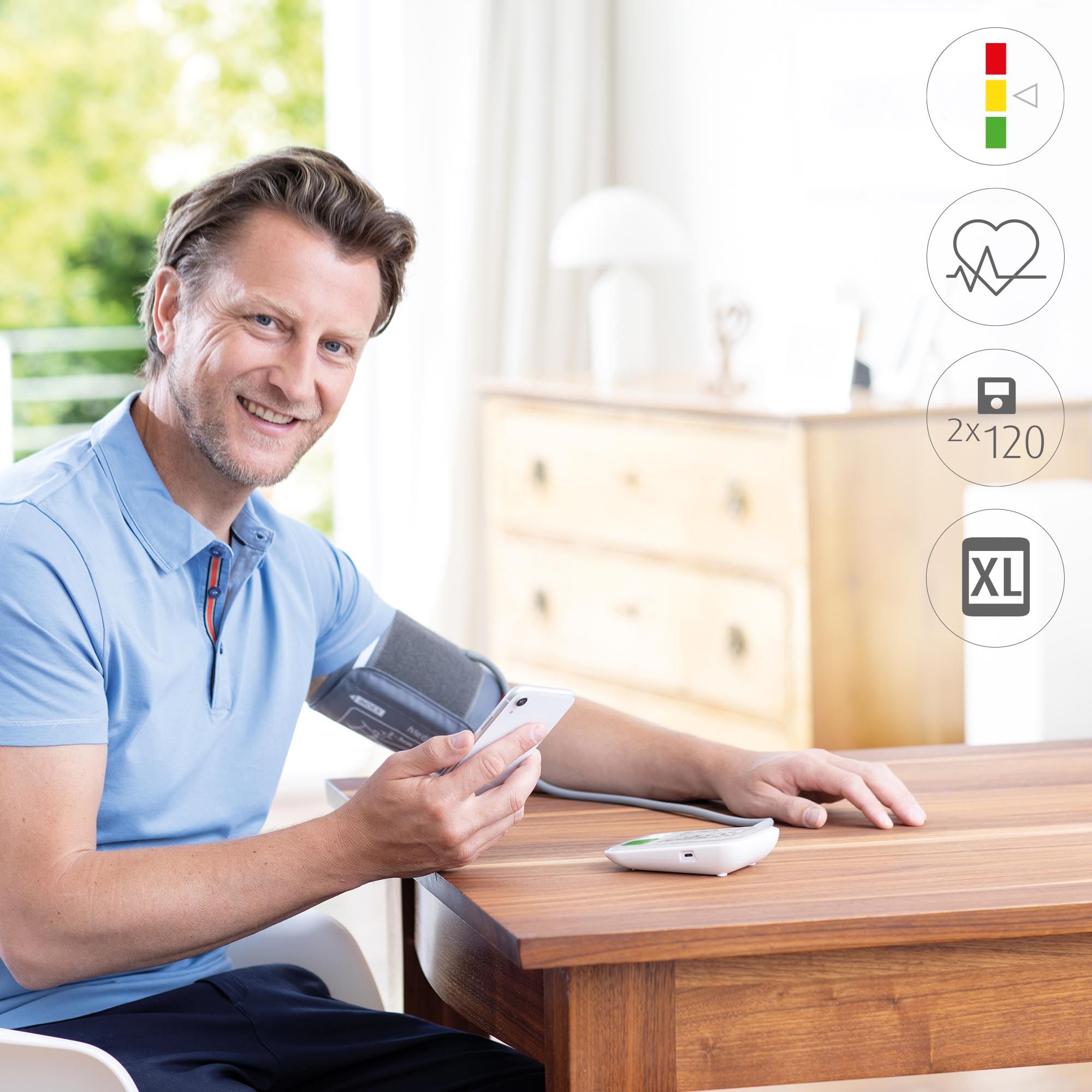 medisana BU 570 Connect Oberarm-Blutdruckmessgerät Weiß