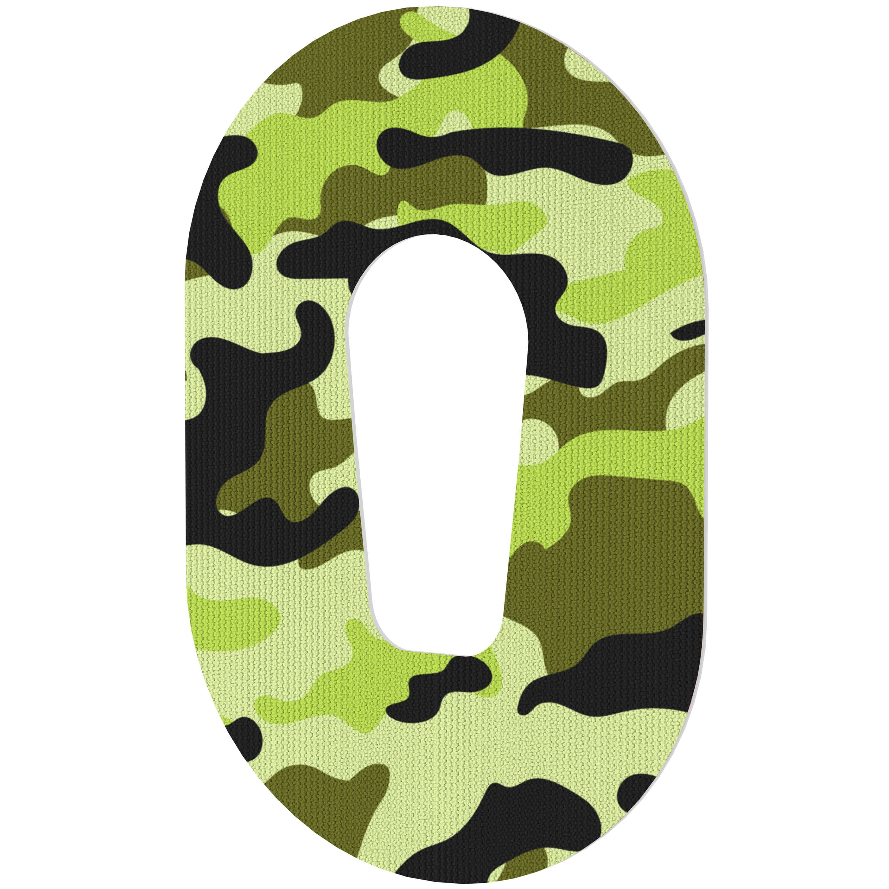 Ringpflaster mit Camouflage-Muster in Grün- und Schwarztönen.