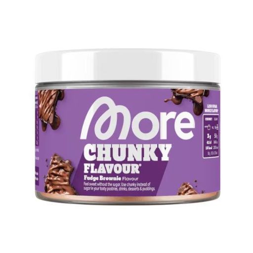Lila Dose More Chunky Flavour Fudge Brownie Geschmack.