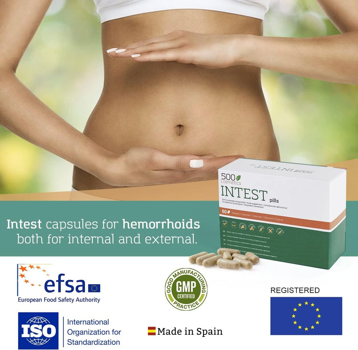 500Cosmetics Intest zur Vorbeugung und Vermeidung von Hämorrhoiden