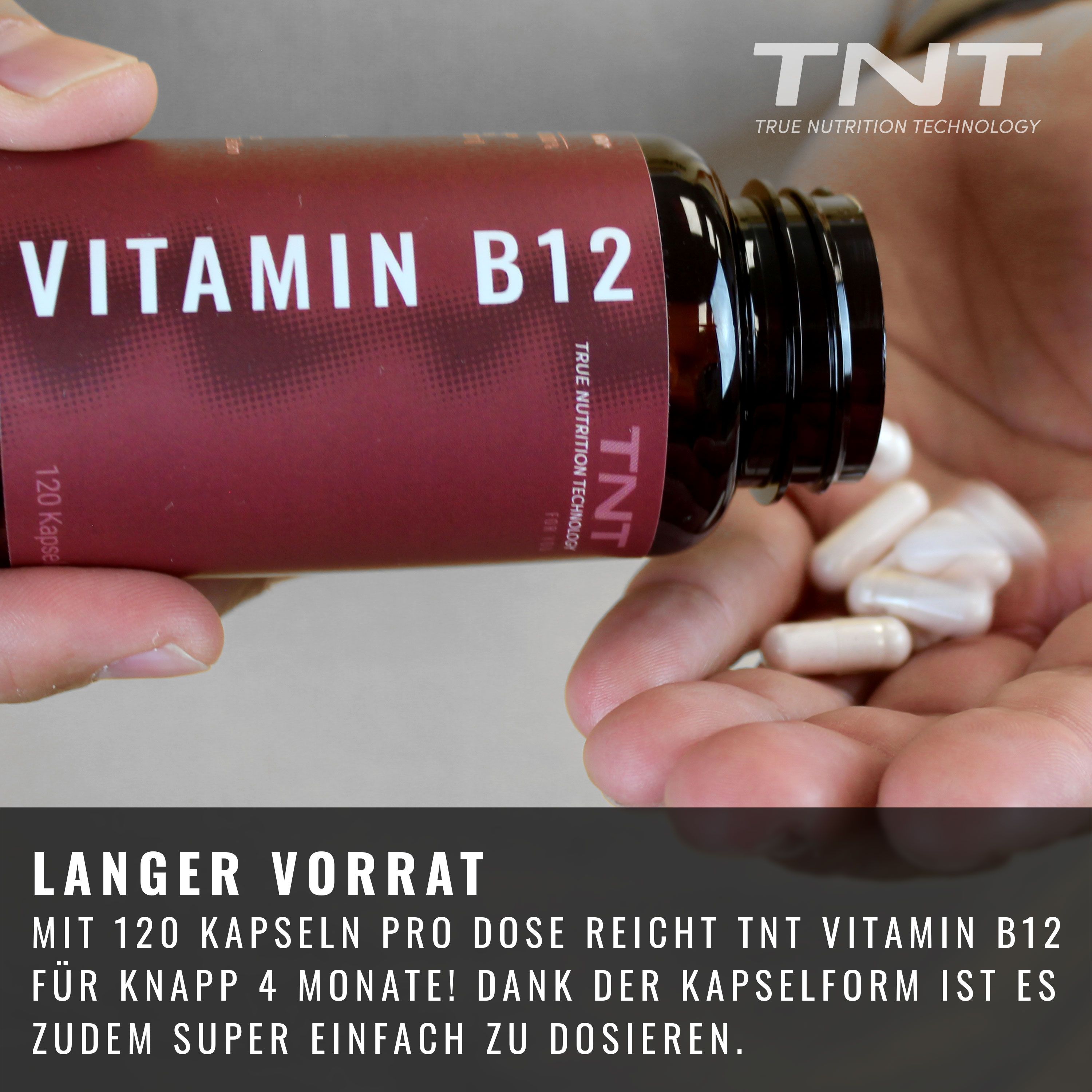 TNT Vitamin B12 - mit 1mg Vitamin B12 pro Kapsel - vegan