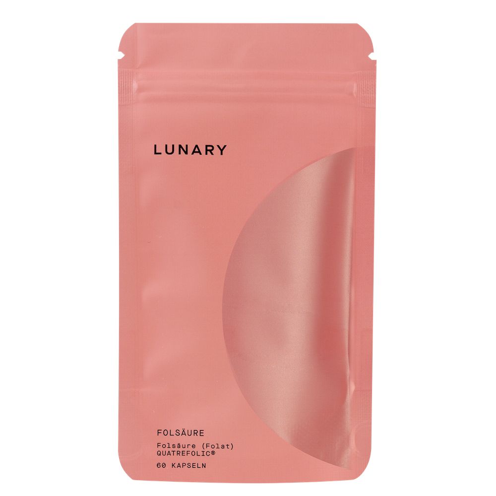 LUNARY Folsäure (Folat) Boost Quatrefolic® - bioaktiv, 60 Kapseln