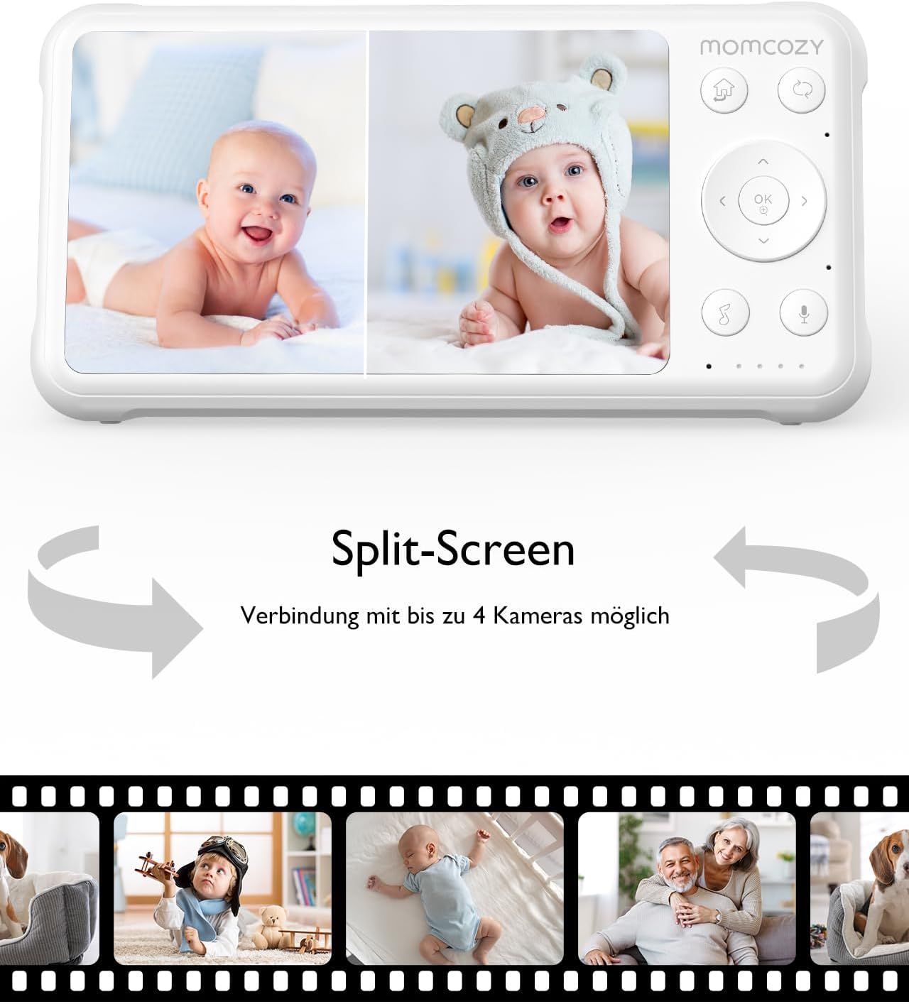 Momcozy Babyphone mit Kamera 5 Zoll 1080P HD-Video Babyphone