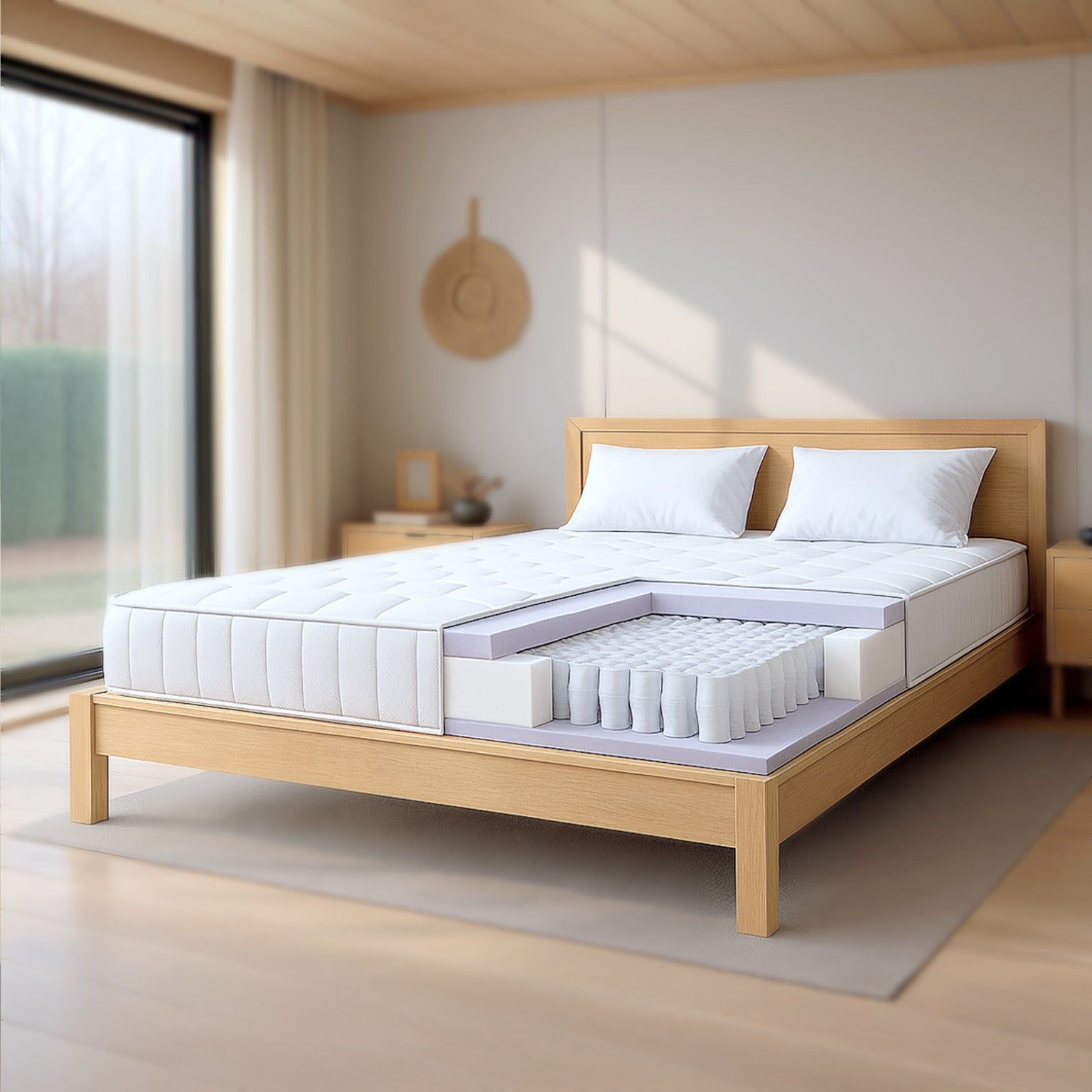 The White Stone Matratze 140x190 mit Taschenfedern und Memory Foam | Höhe 25 cm