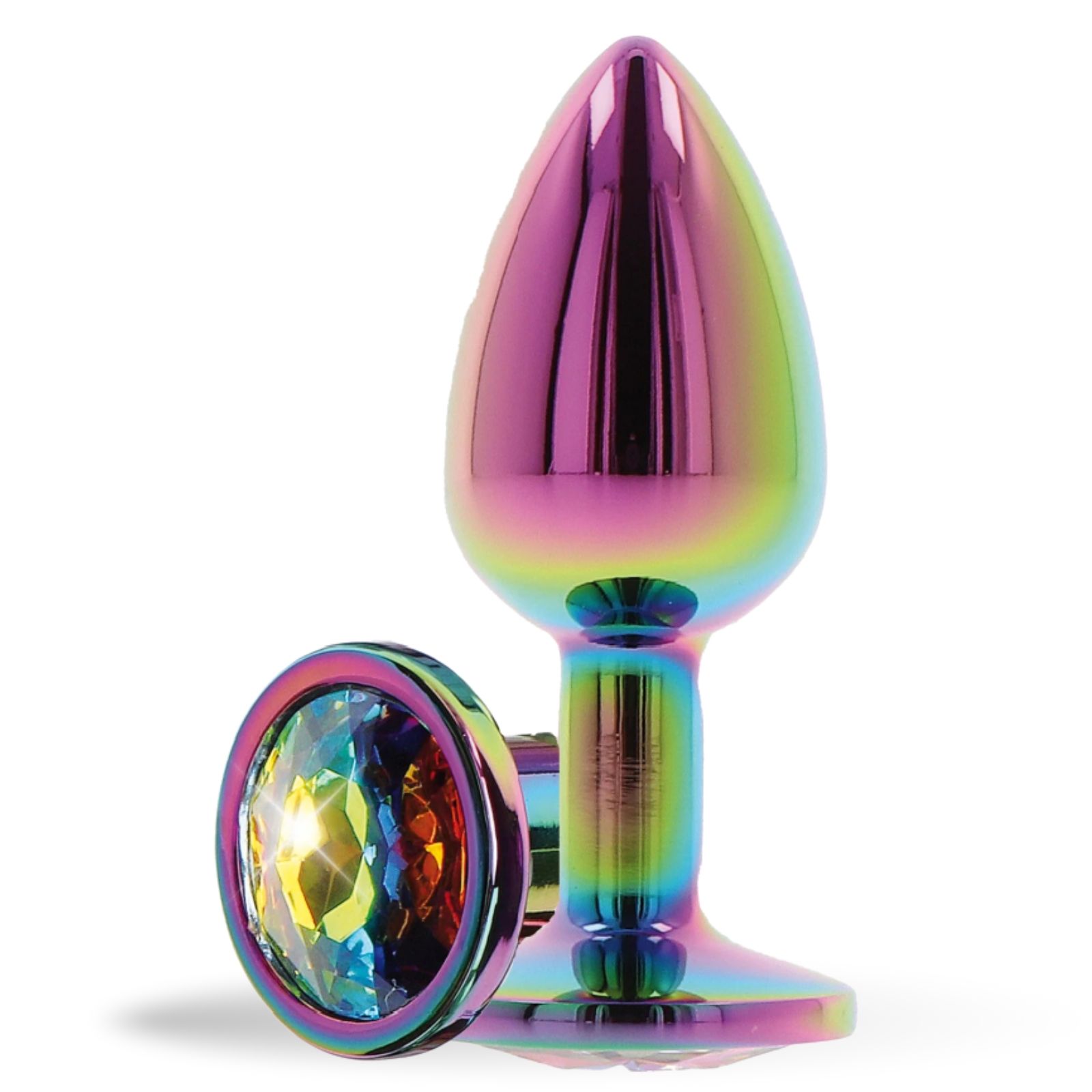 Lovelyness- Analplug Multicolor Rund mit Zierstein aus Metall