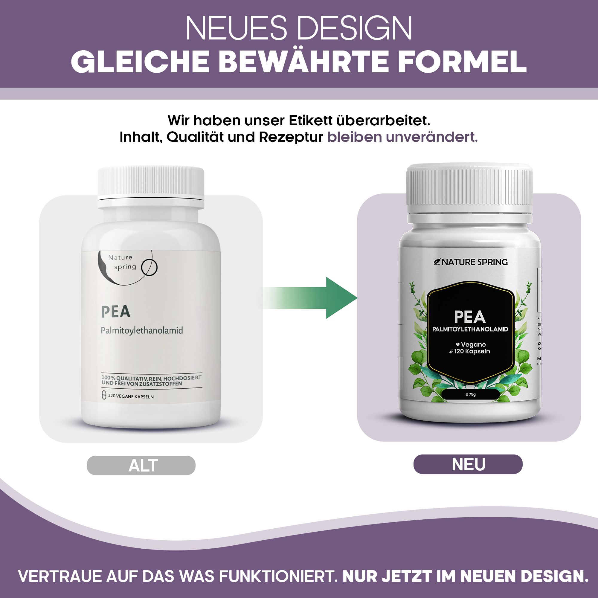 PEA Kapseln - Palmitoylethanolamid in hochreiner Qualität mit 600 mg pro Kapsel