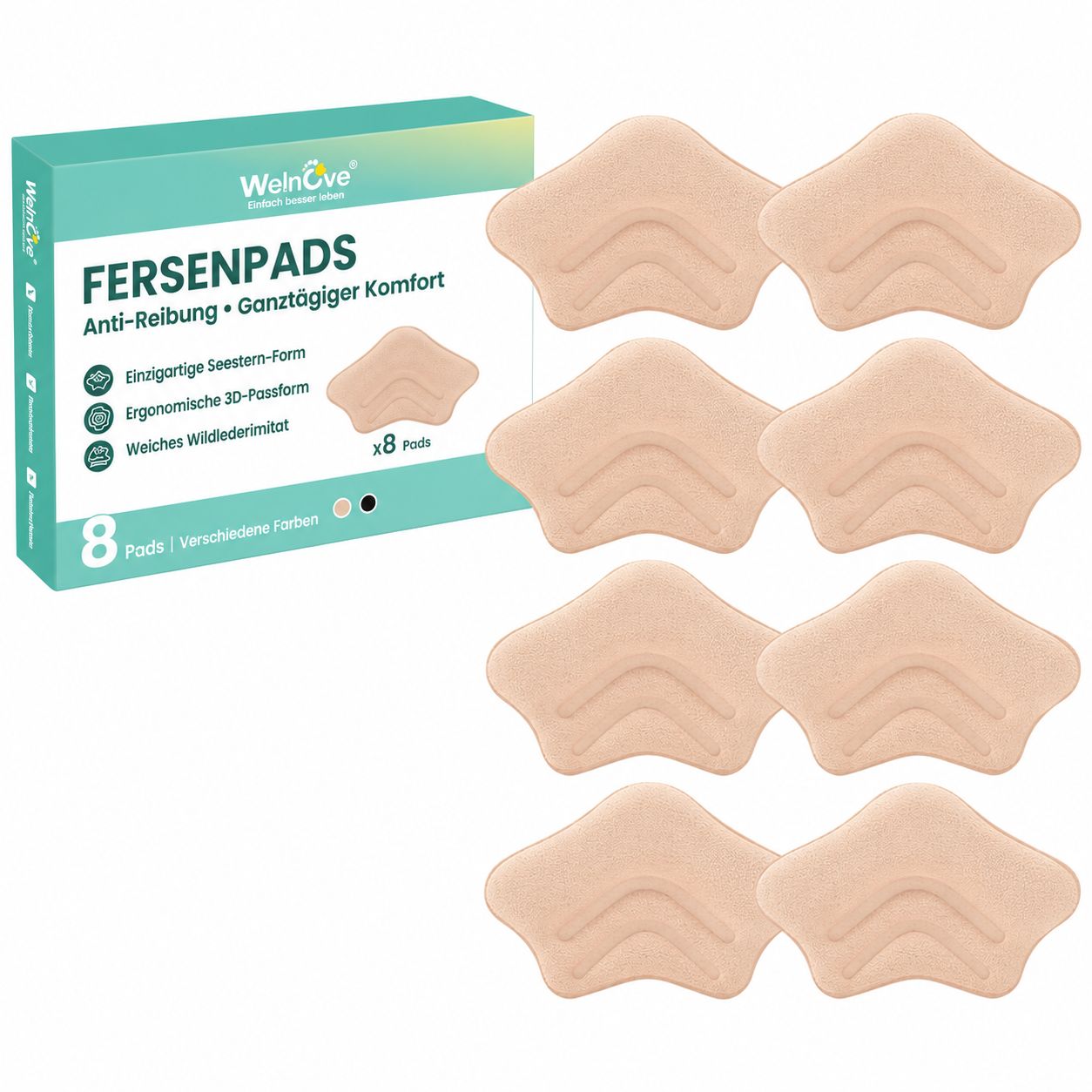Fersenpolster für Schuhe, 8 Stück.