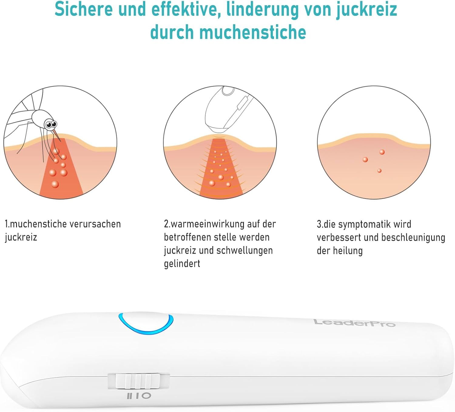LeaderPro Insektenstichheiler Wiederaufladbar Elektronischer Stichheiler