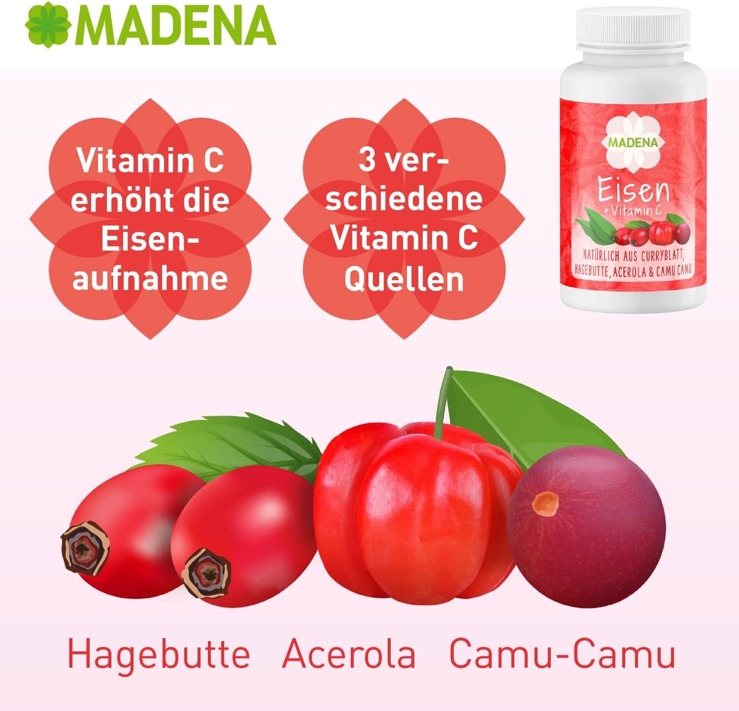 MADENA Eisen mit Vitamin C Kapseln