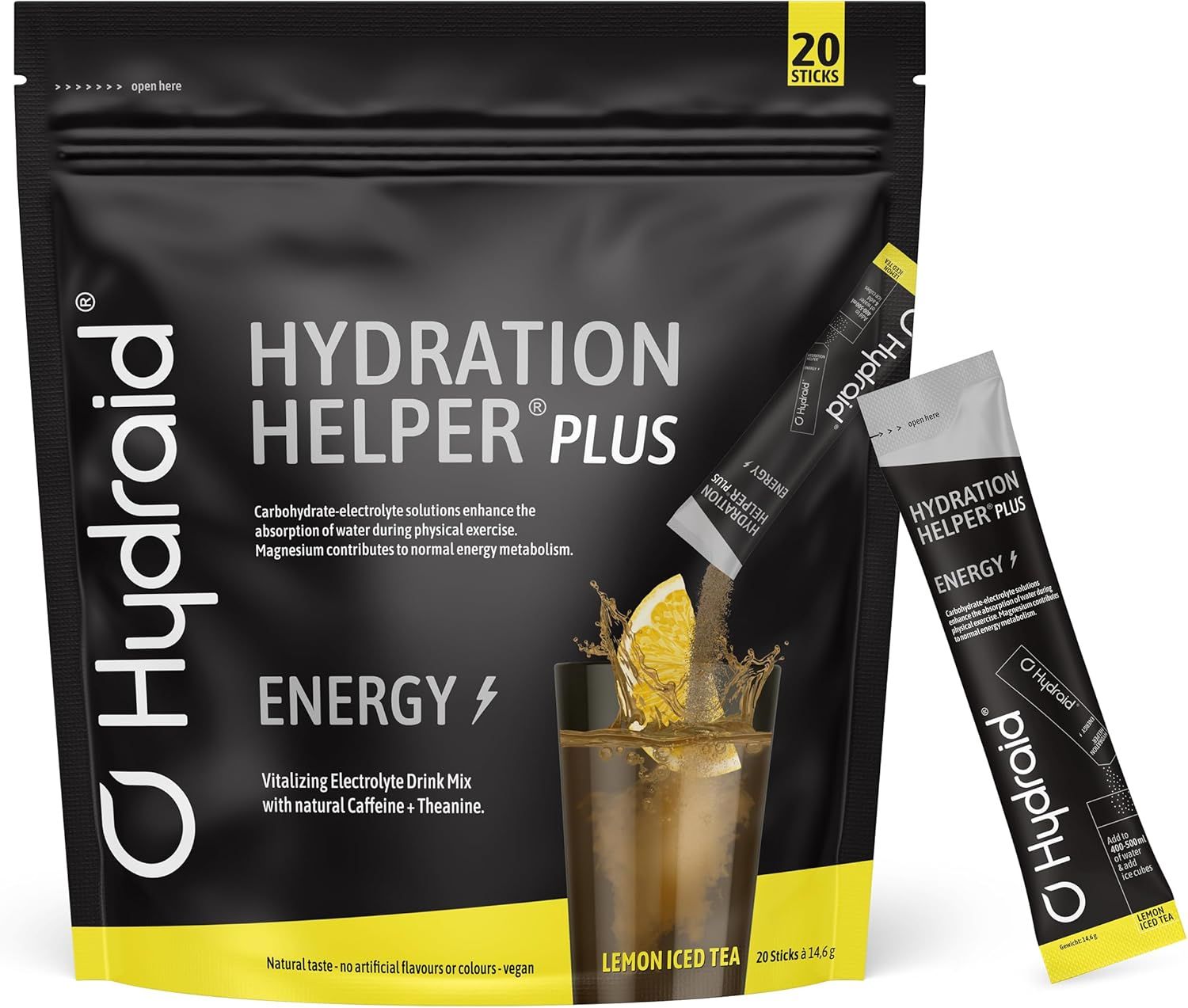 Hydraid PLUS ENERGY Lemon Iced Tea Elektrolyt Pulver Sticks
