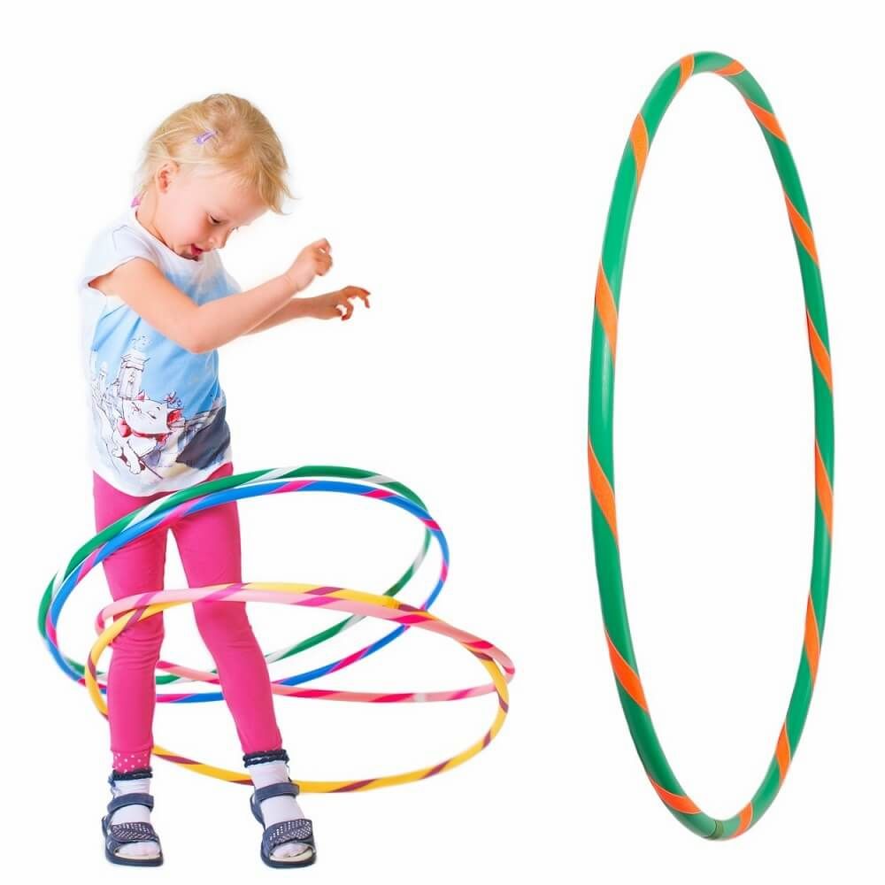 Hoopomania Kinder-Hula-Hoop mit Grip-Tape | Ø 80 cm | Grün-Orange