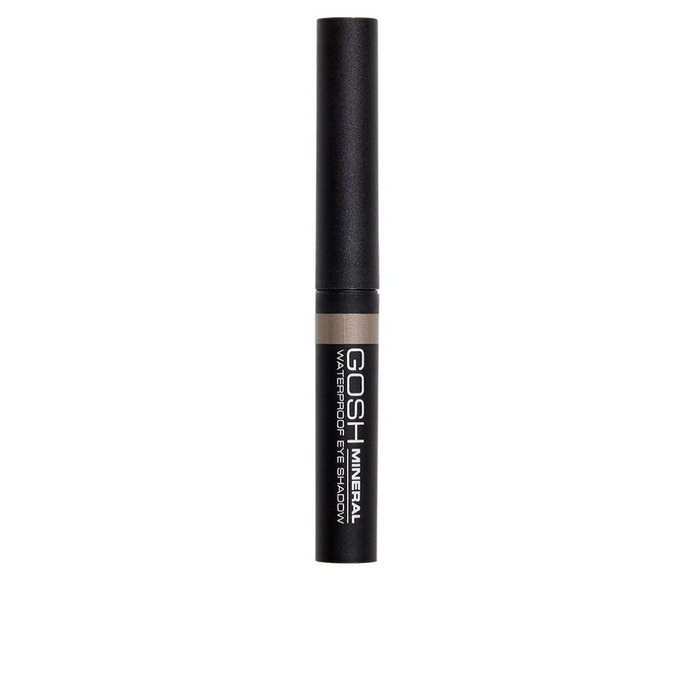 Mineral Waterproof Eyeshadow. Schwarzer Stift mit brauner Spitze. GOSH MINERAL Schriftzug. Farbbezeichnung nicht sichtbar.