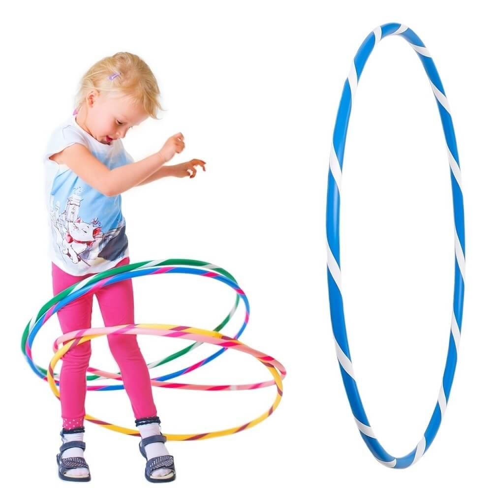 Hoopomania Kinder-Hula-Hoop mit Grip-Tape | Ø 70 cm | Blau-Weiß