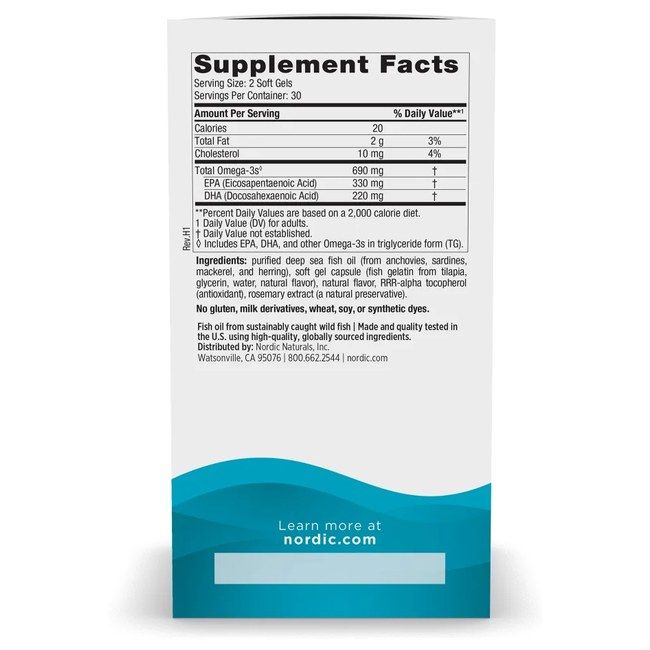 Nordic Naturals Omega-3 690 mg aus Fischgelatine - Zitronengeschmack