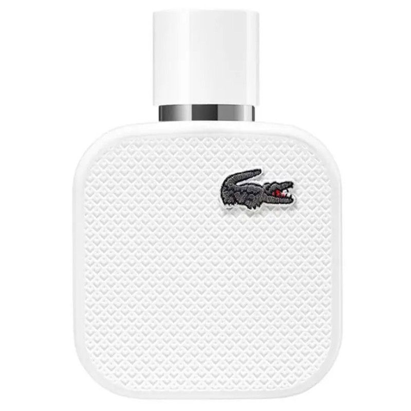 Lacoste L.12.12 Blanc Eau de Parfum Flakon mit Krokodil-Logo.