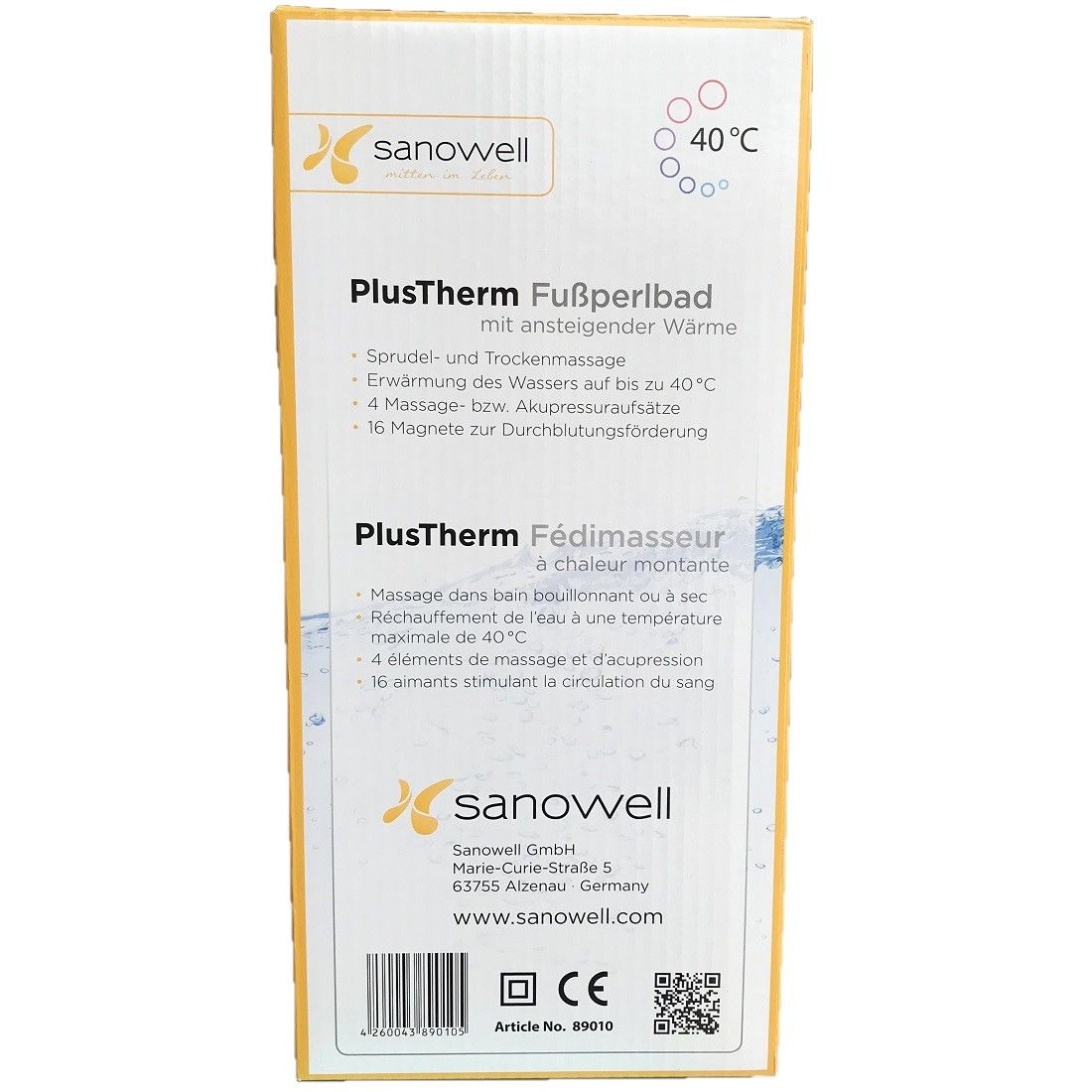 Sanowell PlusTherm Fußbad mit ansteigender Wärme