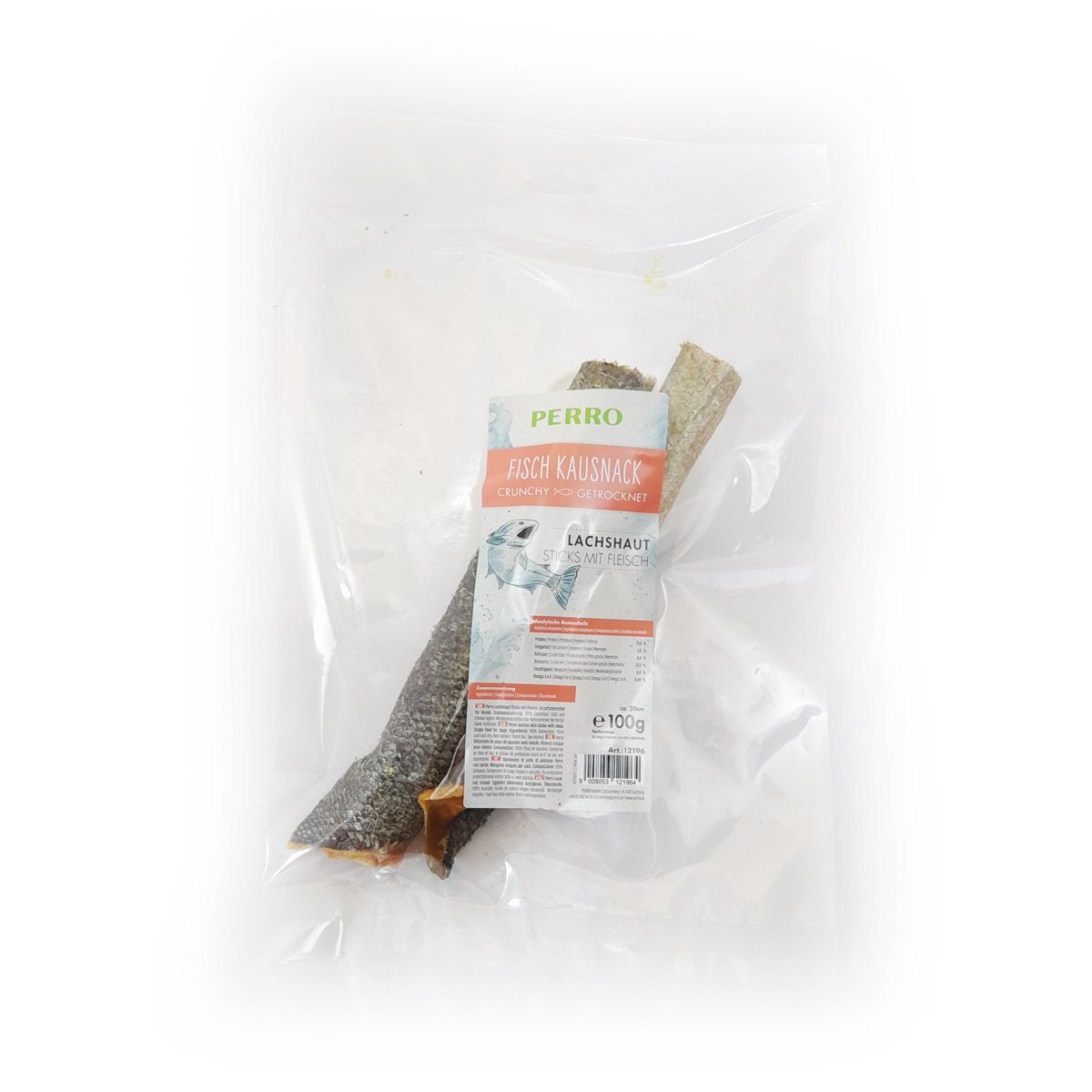 PERRO Fisch Kausnack Lachshautsticks mit Fleisch für Hunde - Inhaltsstoffe fehlen
