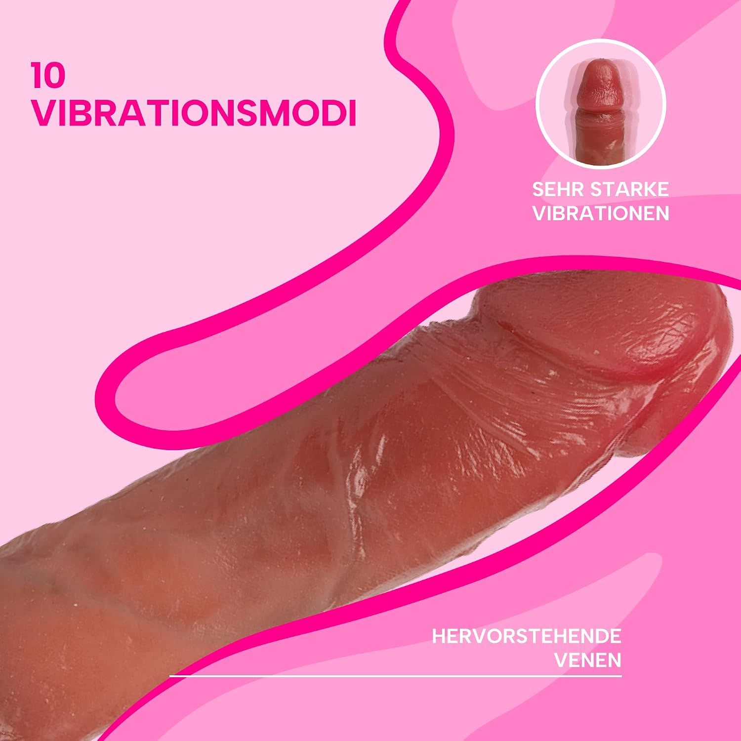 MySecretCase realistischer Fernbedienungs-Vibrator 20 cm