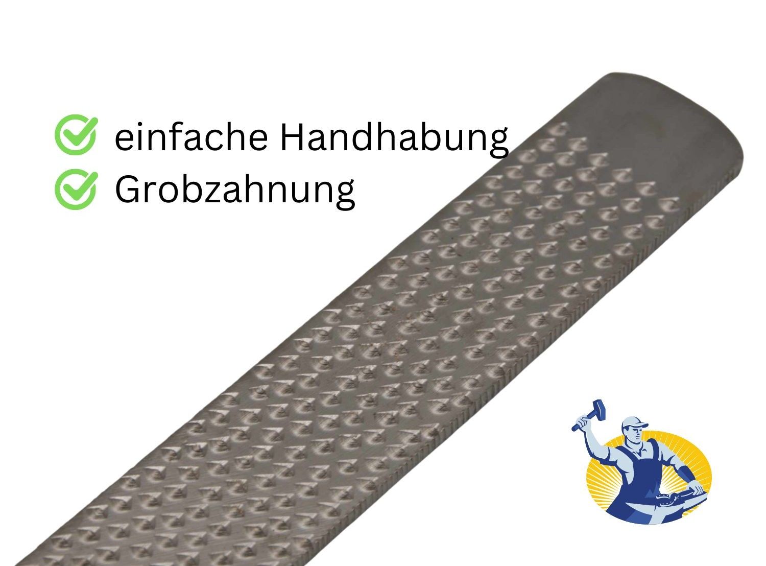 AMKA Hufraspel mit Holzgriff doppelseitig fein- und grobkörnig