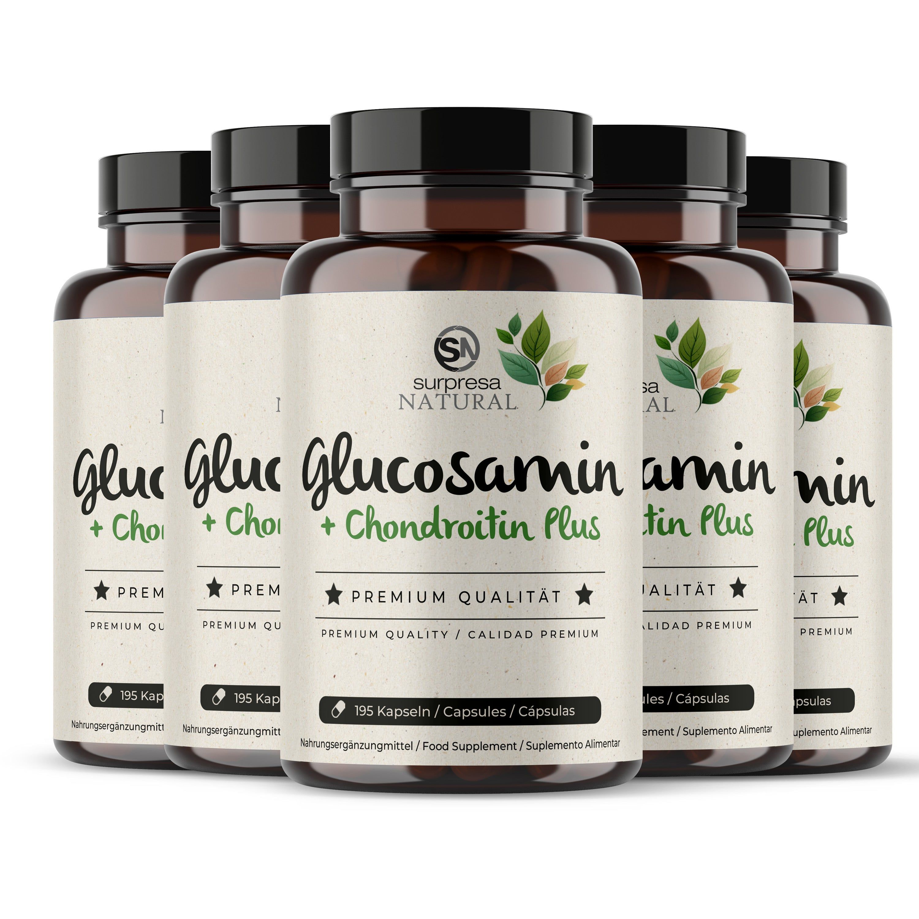 Sechs Flaschen Surpresa Natural Glucosamin + Chondroitin Plus in einer Gruppe.