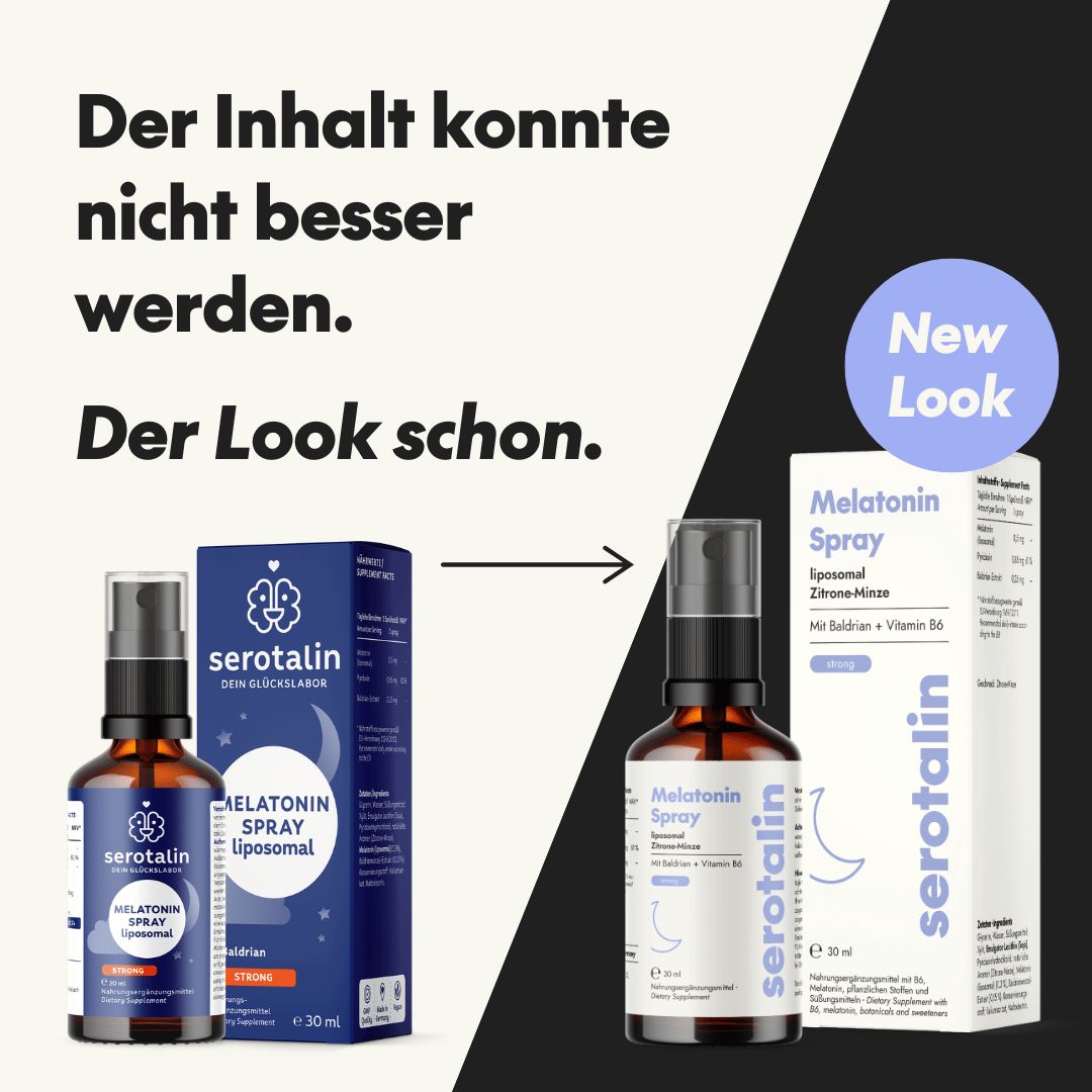 Vergleich von alter und neuer Verpackung. Flasche und Verpackung. Text: Der Inhalt konnte nicht besser werden. Der Look schon.